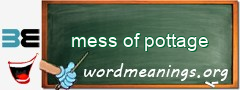 WordMeaning blackboard for mess of pottage